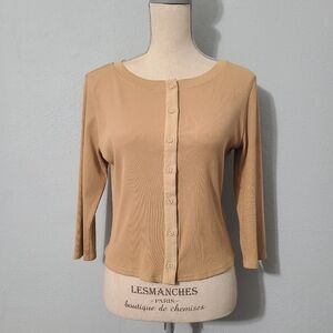 TANKANEO Tan Button-Up Women's Top NWT Size Large